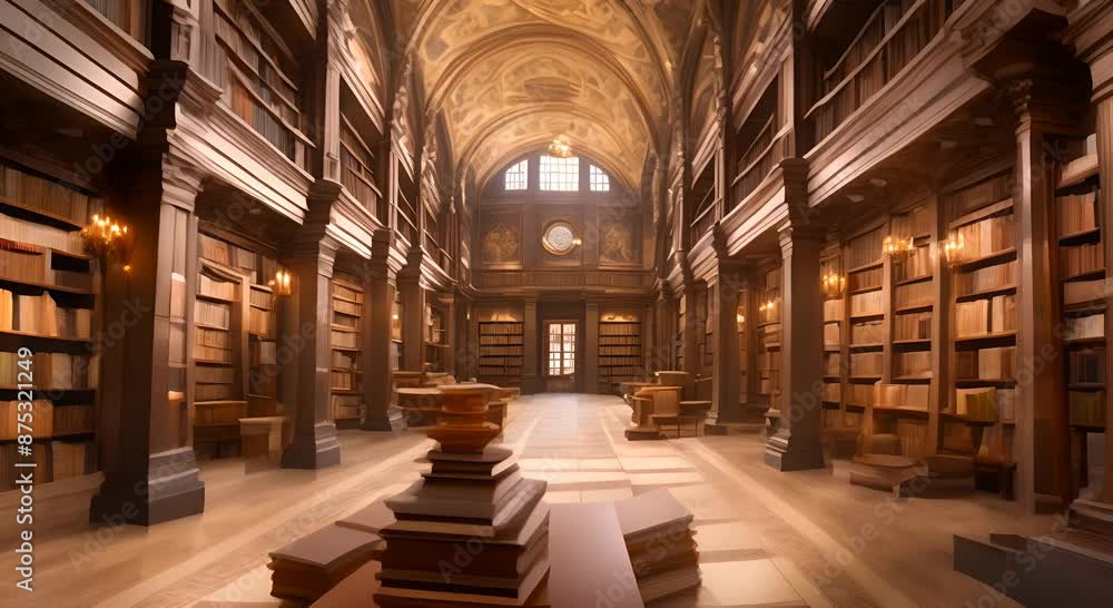 Library filled with ancient books and scrolls Seamless looping time lapse video animation background 4k animation Library filled with ancient books and scrolls Seamless looping time lapse video animation background 4k animation