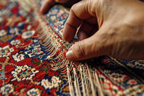 Skilled Artisans Weaving Persian Rug