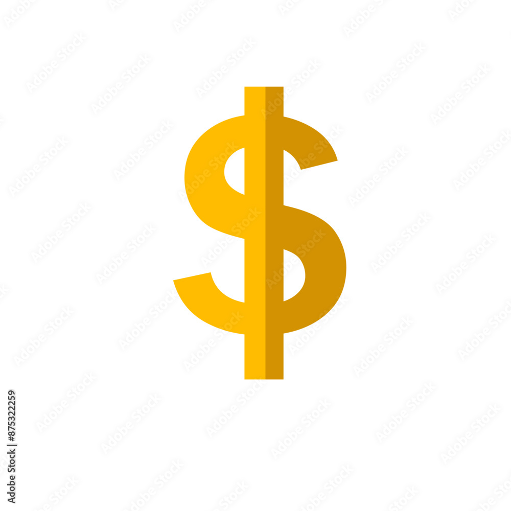 Golden Dollar Sign Icon - Financial and Economic Symbol Golden Dollar Sign Icon - Financial and Economic Symbol