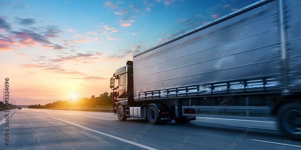 Flatbed trucks transport heavy cargo for the highway and freight ...