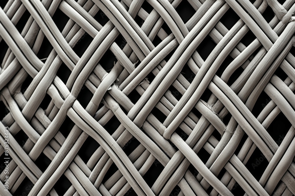 Rattan Material Structure Background - Generative AI Rattan Material Structure Background - Generative AI