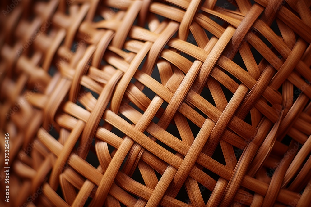 Rattan Material Structure Background - Generative AI Rattan Material Structure Background - Generative AI