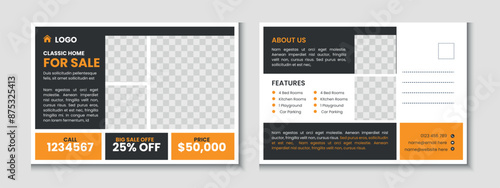 Home Sale Real Estate Postcard Template Design