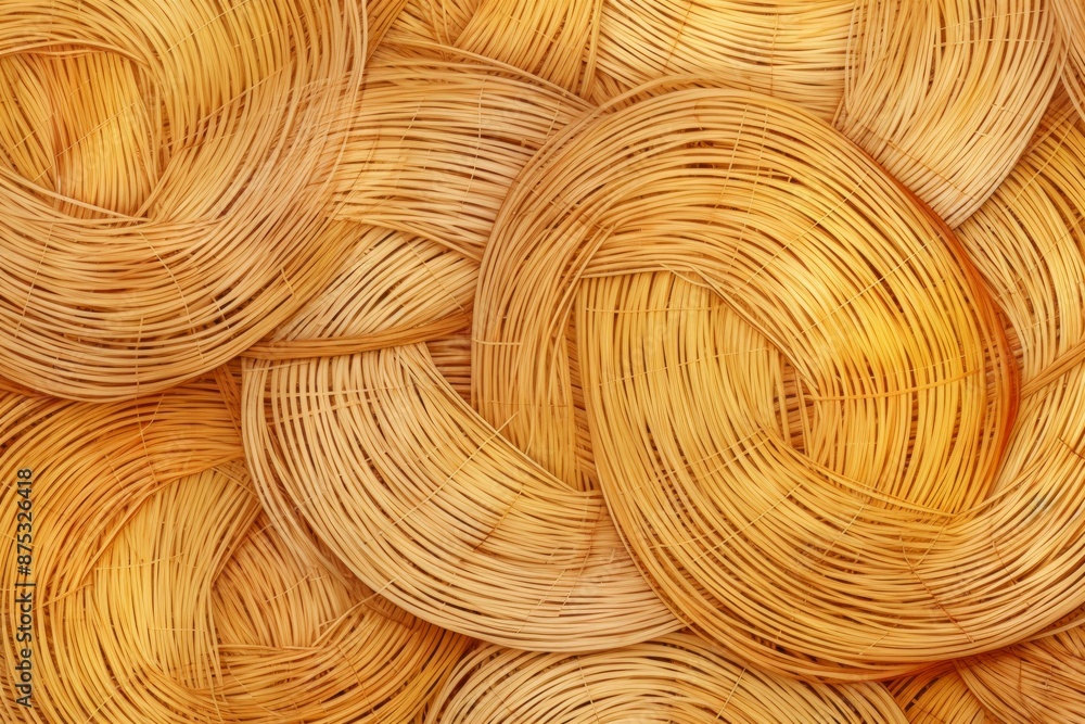Obraz premium Rattan Material Structure Background - Generative AI