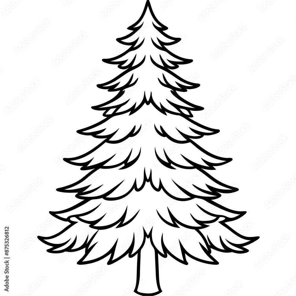 pine tree outline coloring book page line art illustration digital drawing pine tree outline coloring book page line art illustration digital drawing