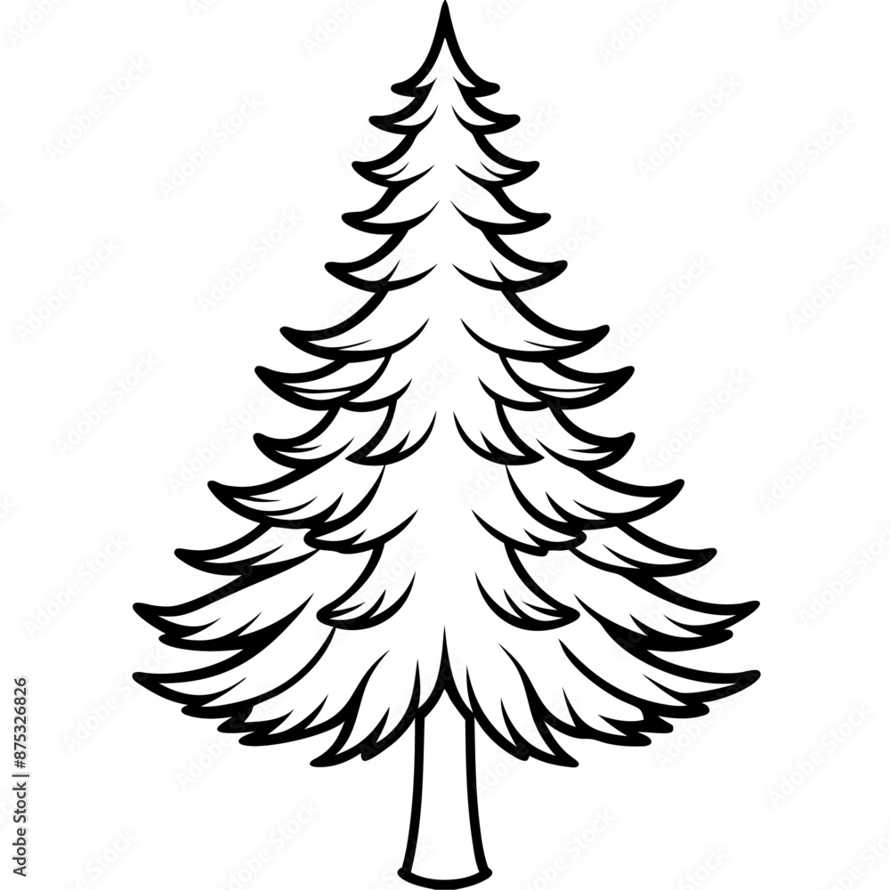 pine tree outline coloring book page line art illustration digital drawing pine tree outline coloring book page line art illustration digital drawing