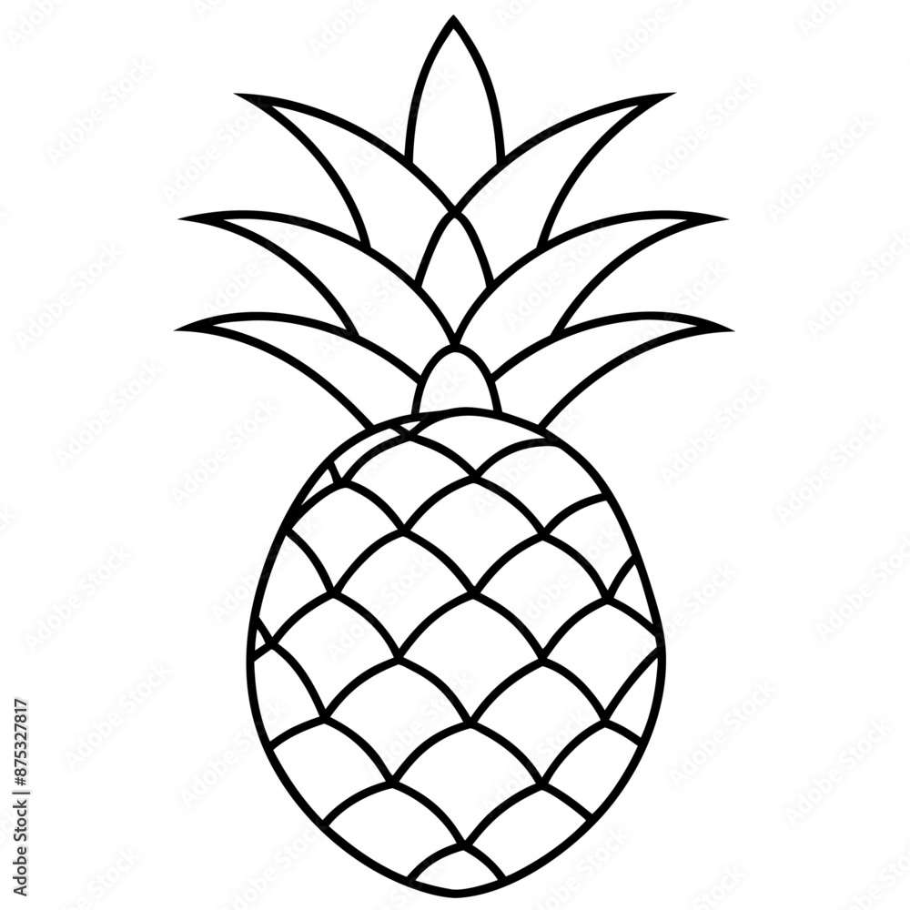 pineapple outline coloring book page line art illustration digital drawing pineapple outline coloring book page line art illustration digital drawing
