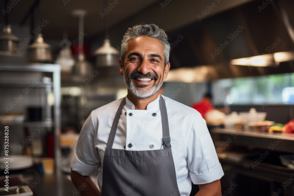 Portrait of a middle aged Caucasian kitchen chef Portrait of a middle aged Caucasian kitchen chef