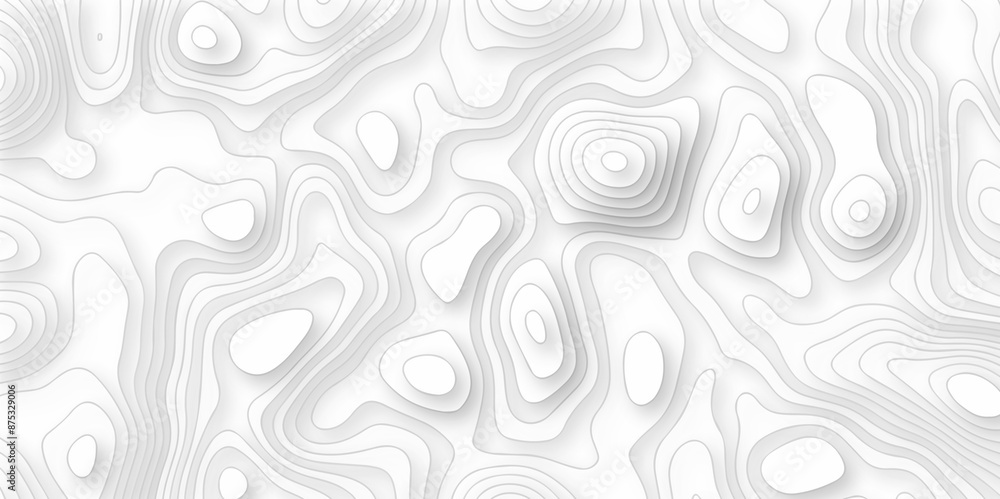 Vector white wave line geography landscape Topo contour map on white background. Geographic mountain relief diagram line wave carve pattern. Topographic world map contour lines map. Vector white wave line geography landscape Topo contour map on white background. Geographic mountain relief diagram line wave carve pattern. Topographic world map contour lines map.