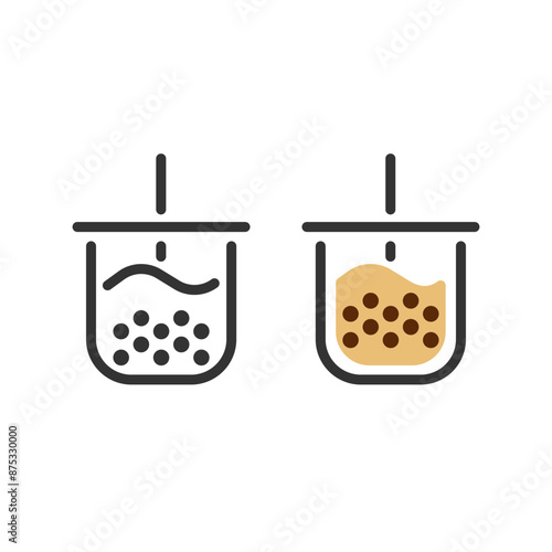 Bubble Milk Tea. Simple vector icon for logo