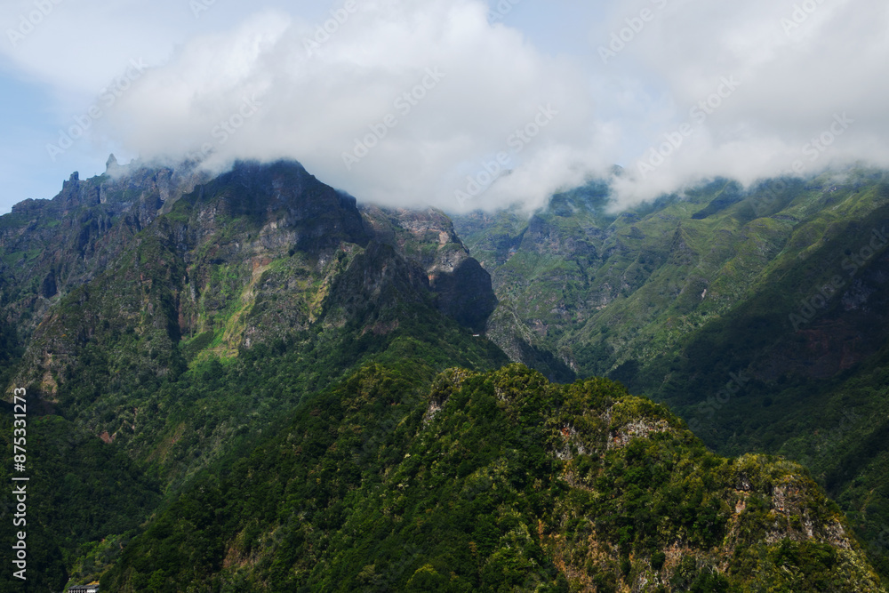view of the mountains from the Balcoes viewpoint (Madeira, Ribeiro Frio, Portugal) view of the mountains from the Balcoes viewpoint (Madeira, Ribeiro Frio, Portugal)