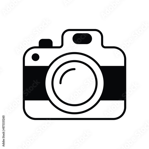 camera icon with white background vector stock illustration