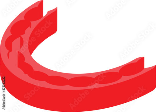 Red mouth guard providing protection for teeth during boxing or other contact sports