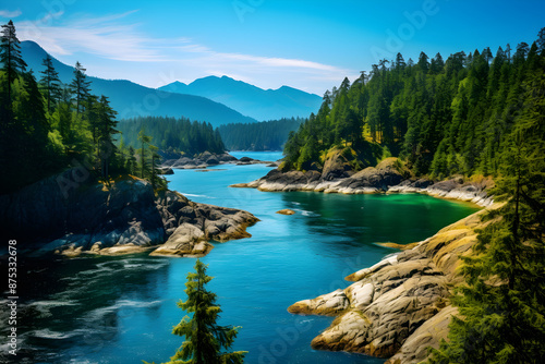 Stunning Display of Nature's Serenity Along the British Columbia Coastline - An Untouched Paradise