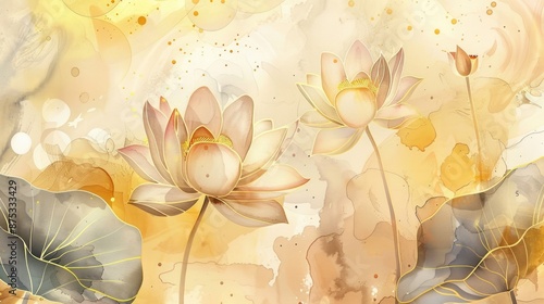 Fototapeta Naklejka Na Ścianę i Meble -  Abstract watercolor painting of a bunch of flowers with a light background