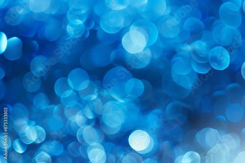 Blurred Lights on blue gradient bokeh abstract background high light in middle design for presentation. photo