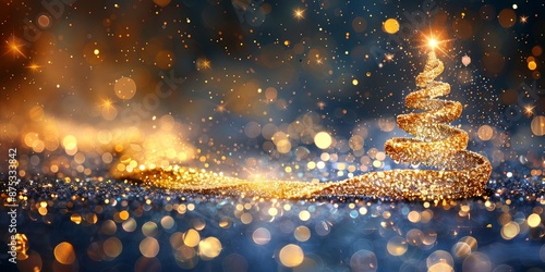 Sparkling Christmas tree background.