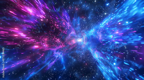 Hyperspace Light Effect with Vibrant Blue and Pink