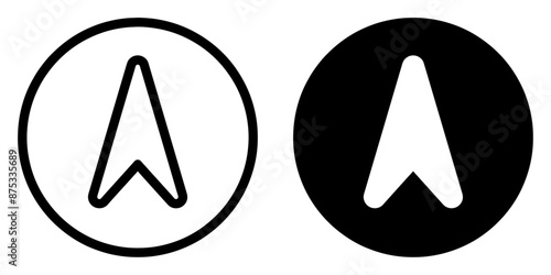 ofvs630 OutlineFilledVectorSign ofvs - north arrow vector icon . direction point . isolated transparent . outline and filled version . AI 10 / EPS 10 / PNG . g119