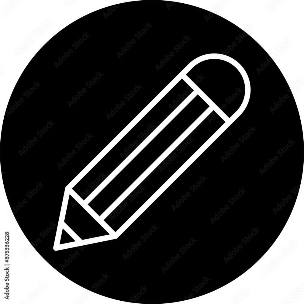 Pencil Vector Line White Circle Black Pencil Vector Line White Circle Black