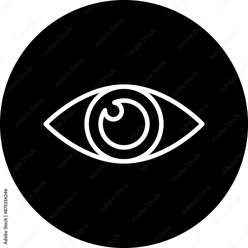 View Vector Line White Circle Black View Vector Line White Circle Black