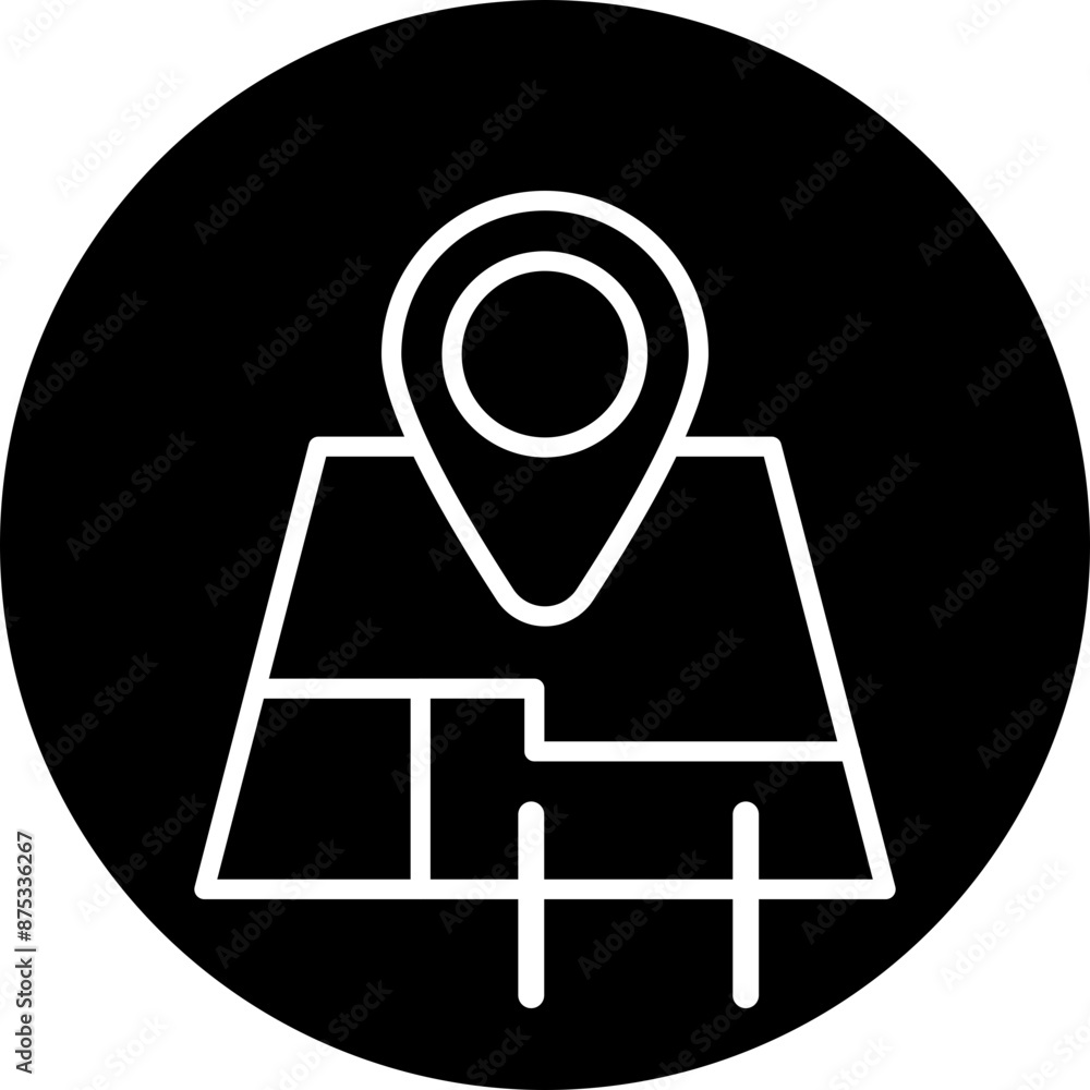 Map Vector Line White Circle Black Map Vector Line White Circle Black