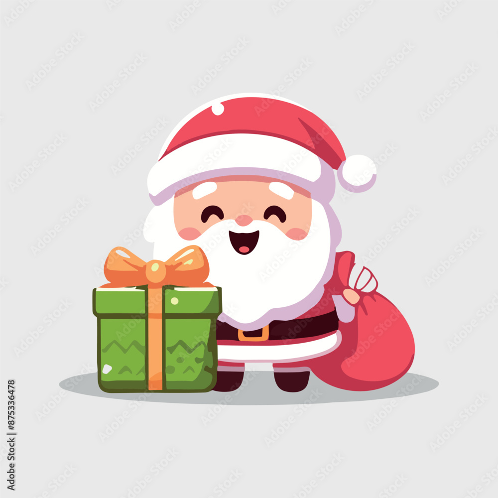 Vector cute santa characters isolated on background happy santa claus Vector cute santa characters isolated on background happy santa claus