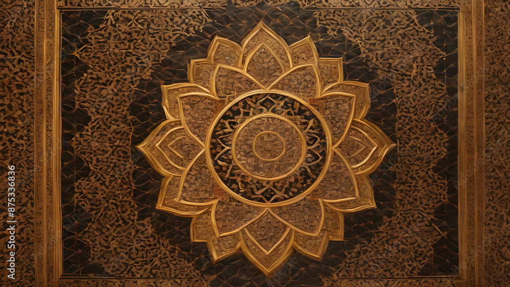 Background with seamless pattern in islamic art style. AI generated image Background with seamless pattern in islamic art style. AI generated image