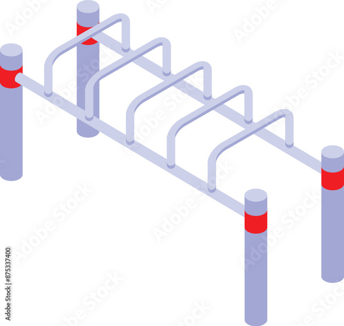 Outdoor gym equipment for exercising, parallel bars for street workout standing on a white background