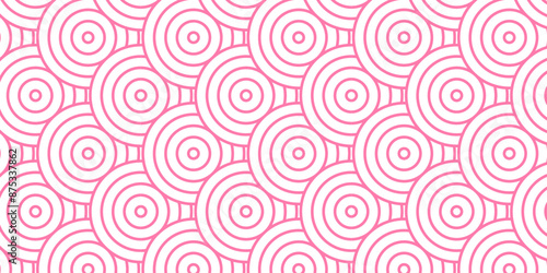 Minimal diamond vector overlapping Pattern geometric wave spiral and abstract circle wave line. pink color seamless tile stripe geometric create retro circle line backdrop white pattern background.