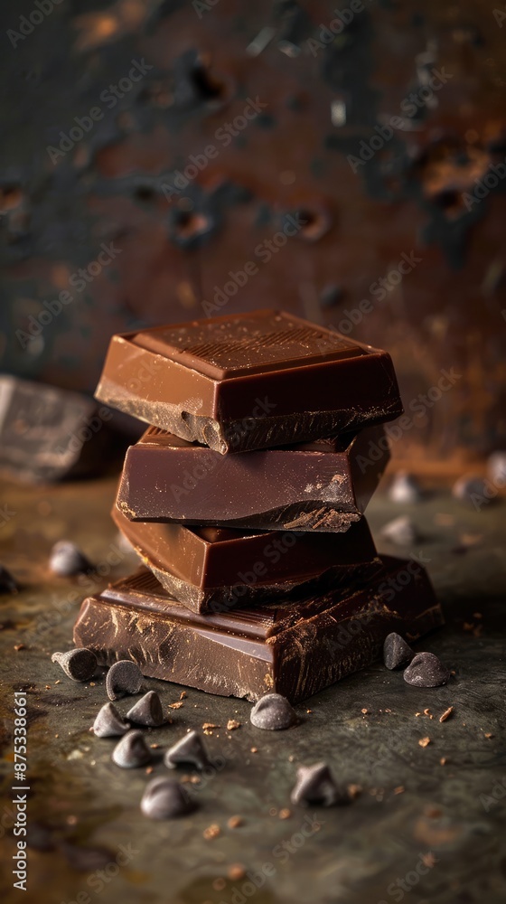 Indulgent Stack of Chocolate Blocks, A Sweet Temptation Indulgent Stack of Chocolate Blocks, A Sweet Temptation