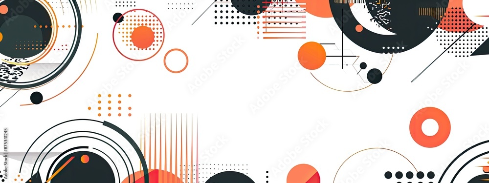 Obraz premium Abstract geometric white background in a flat graphic style . Modern white background. white banner