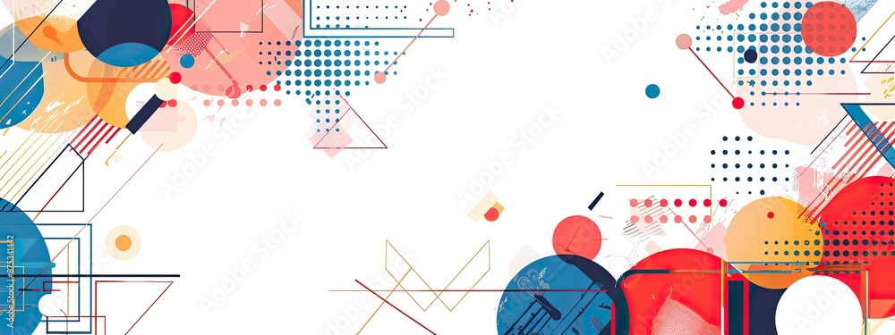 Obraz premium Abstract geometric white background in a flat graphic style . Modern white background. white banner