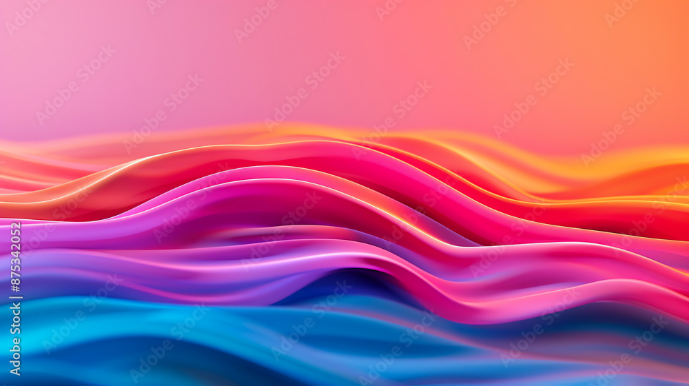 Fototapeta premium Vibrant and colorful abstract waves creating a mesmerizing visual effect, perfect for a variety of creative projects and digital artworks.