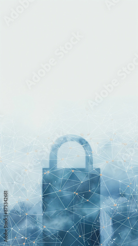 A picture that reflects the safety of user data and payments. Light picture with light background. there as a sign of safety on the bottom half of the picture
