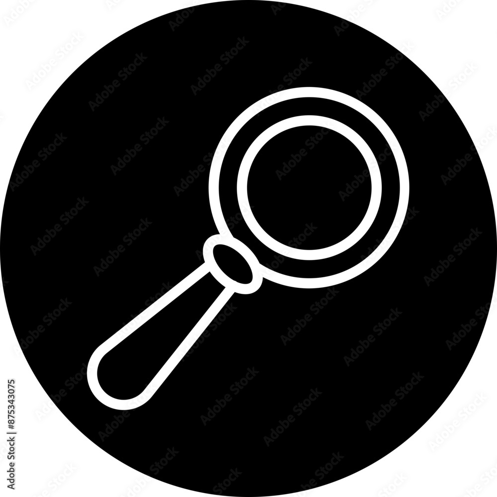 Lab Magnigying Glass Vector Line White Circle Black Lab Magnigying Glass Vector Line White Circle Black