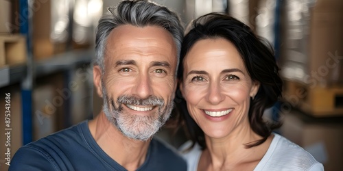 Happy mature couple posing with moving boxes in the background. Concept Home Moving, Mature Couple, Moving Boxes, Happy Moments, Lifestyle Photoshoot