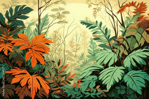 Foliage Material Structure Background - Generative AI