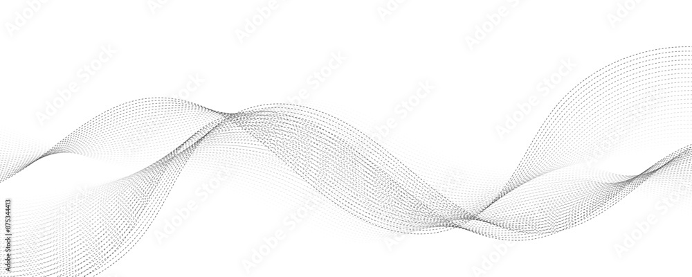 Fototapeta premium Abstract vector background with grey wavy lines
