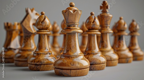 Wallpaper Mural A wooden chess set with a king and a pawn in the middle Torontodigital.ca