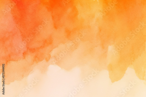 Abstract orange painted Watercolor Background generative ai