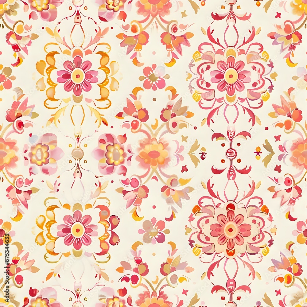 Sophisticated Hibiscus Floral Motif Design Sophisticated Hibiscus Floral Motif Design