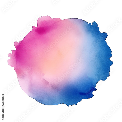 Abstract pink blue watercolor on white background. Generative AI