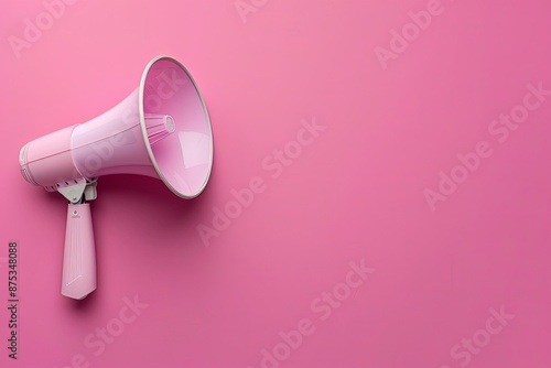 Pink megaphone on pink background. © dekreatif
