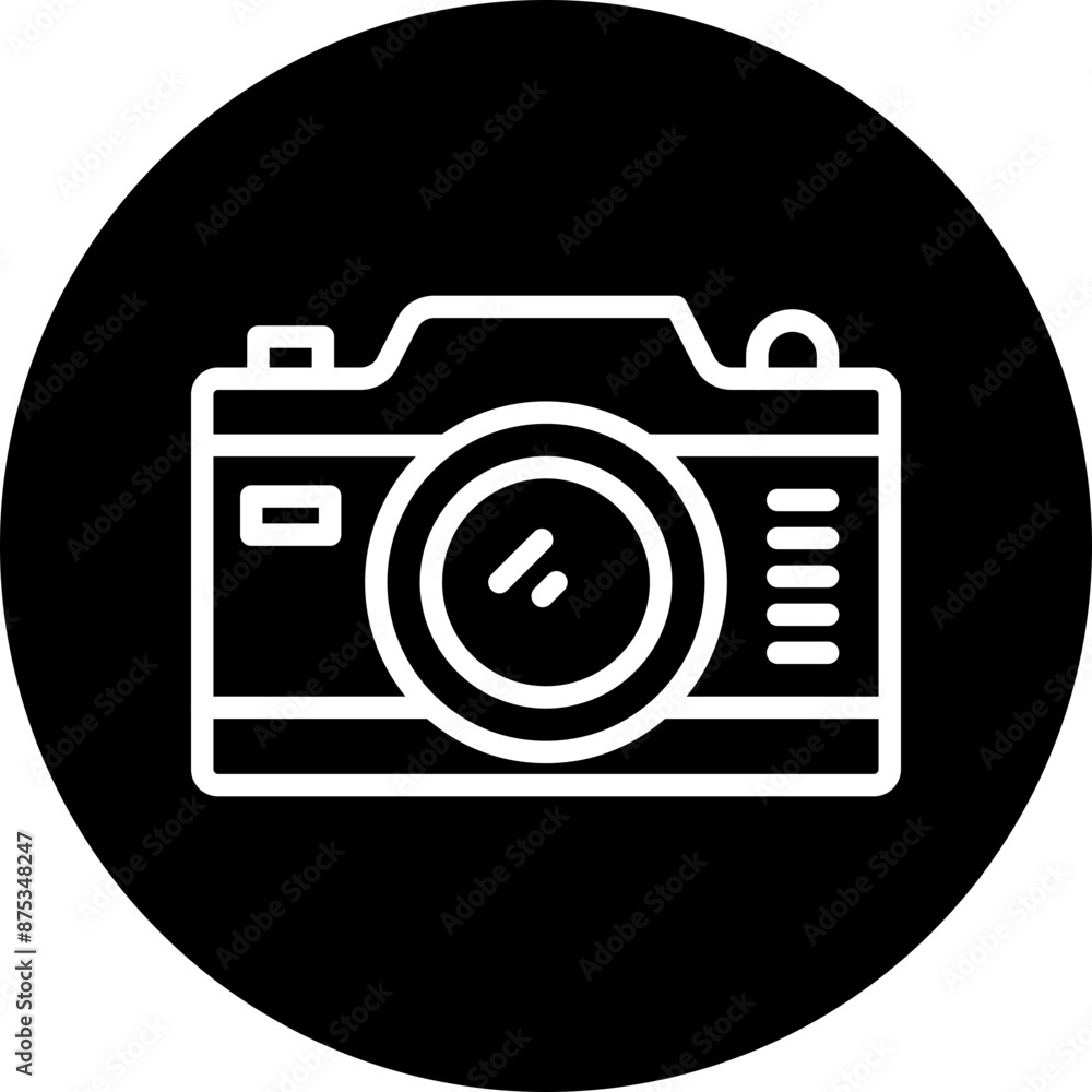 Camera Vector Line White Circle Black Camera Vector Line White Circle Black