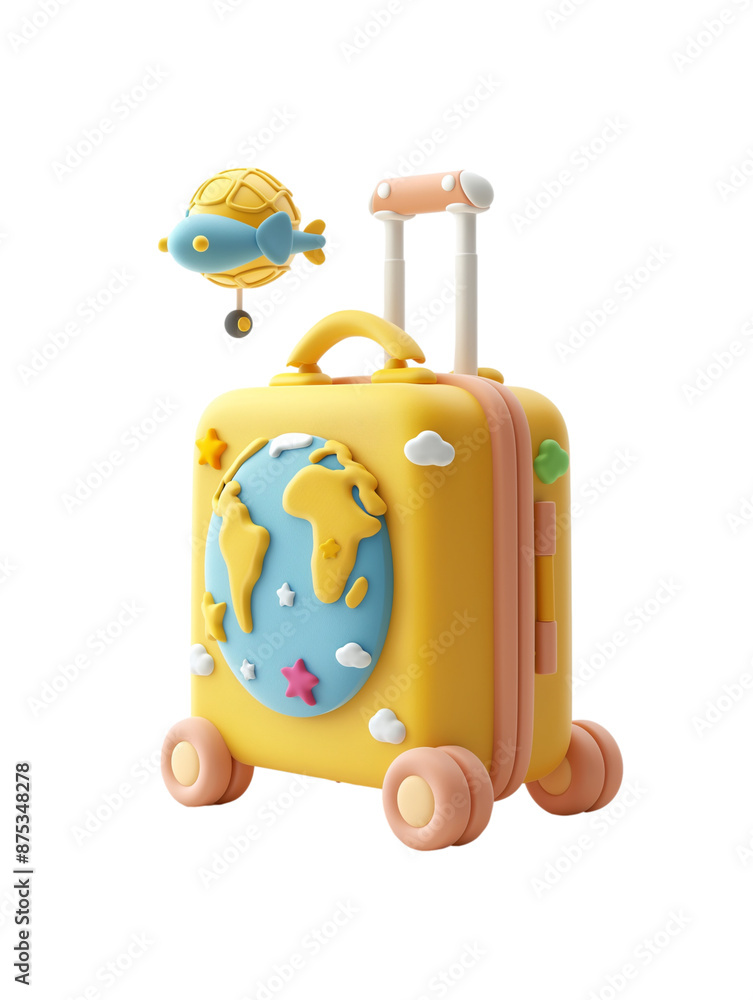 Suitcase carrier with world map Suitcase carrier with world map