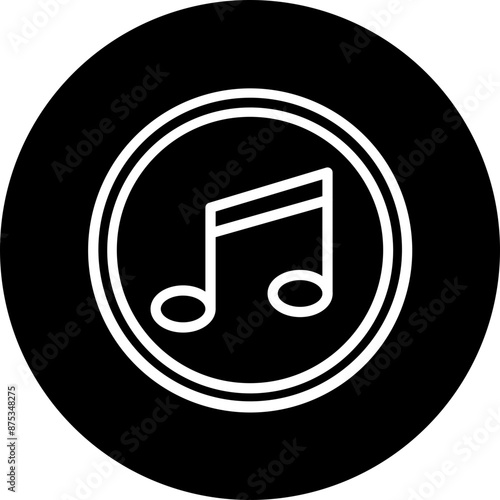 Music player Vector Line White Circle Black