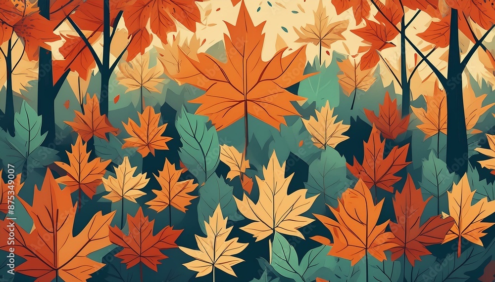 Pattern with leaves. Bright colorful background Pattern with leaves. Bright colorful background