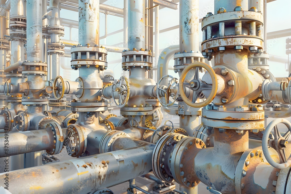 3D rendering of industrial factory and factory machinery in pastel colors. 3D rendering of industrial factory and factory machinery in pastel colors.