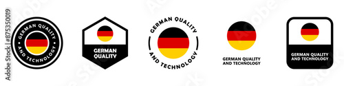 German Quality and Technology - vector signs for german production packaging label.
